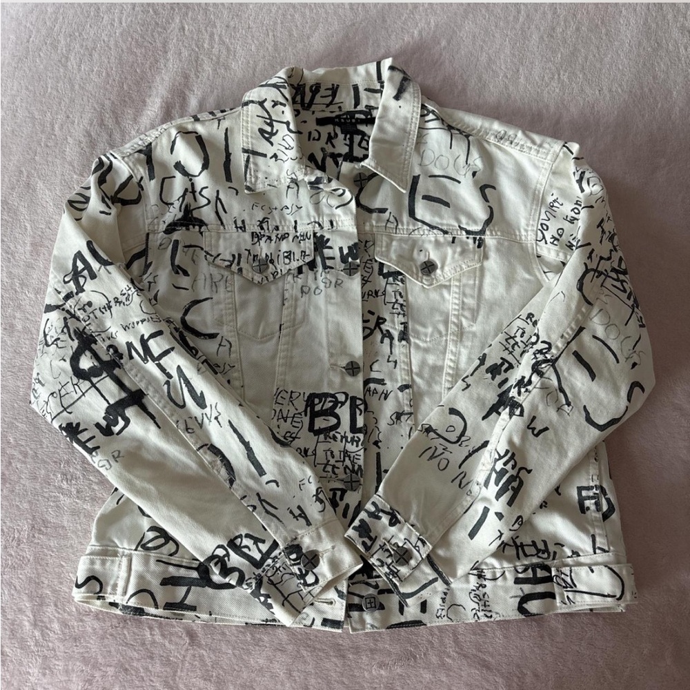 Ksubi Black and White Graphic Jean Jacket